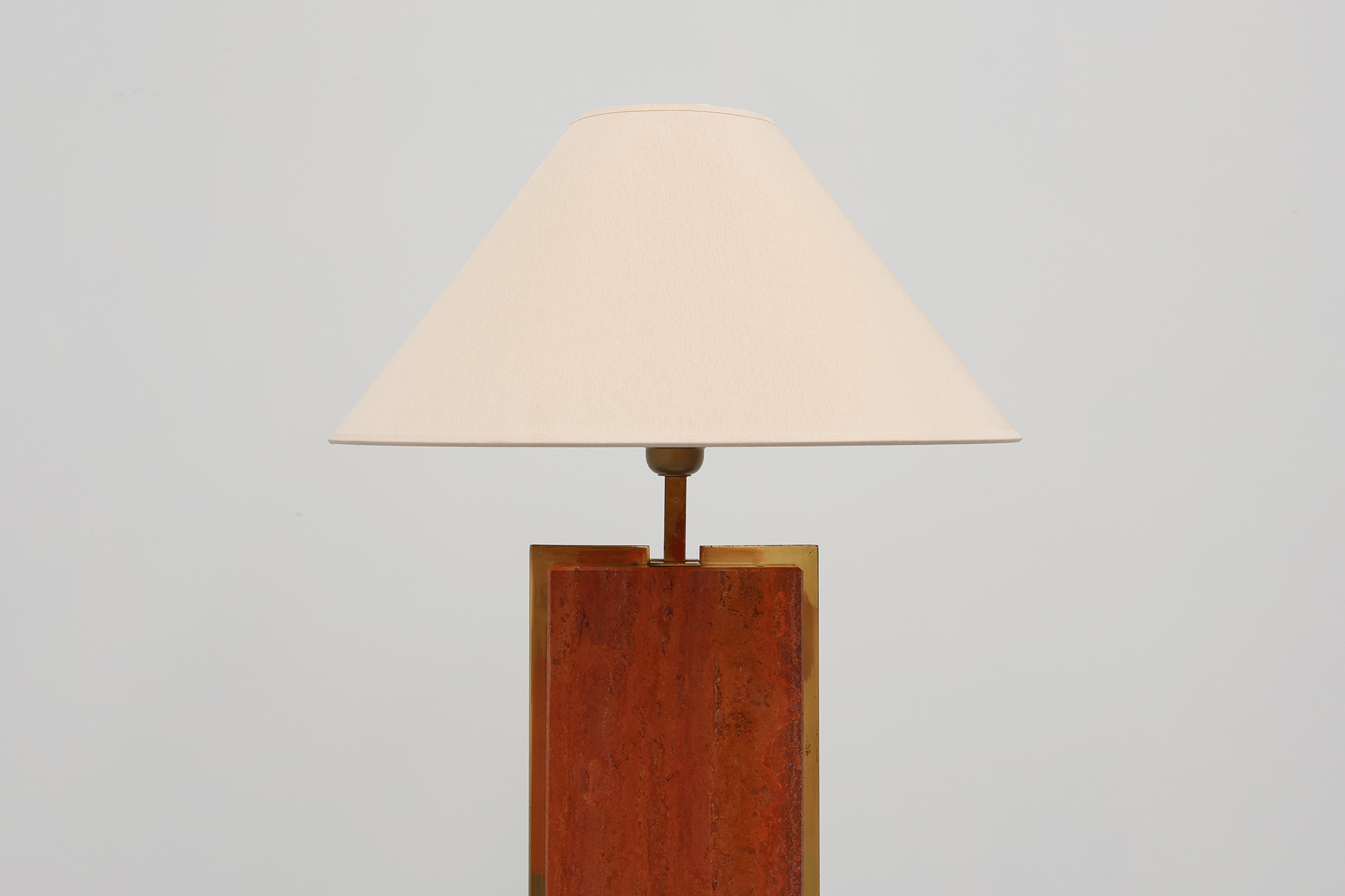 Vintage red marble table lamp by Camille Breesch in Hollywood regency stylethumbnail